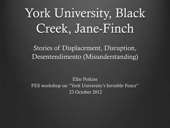 york university black creek jane finch