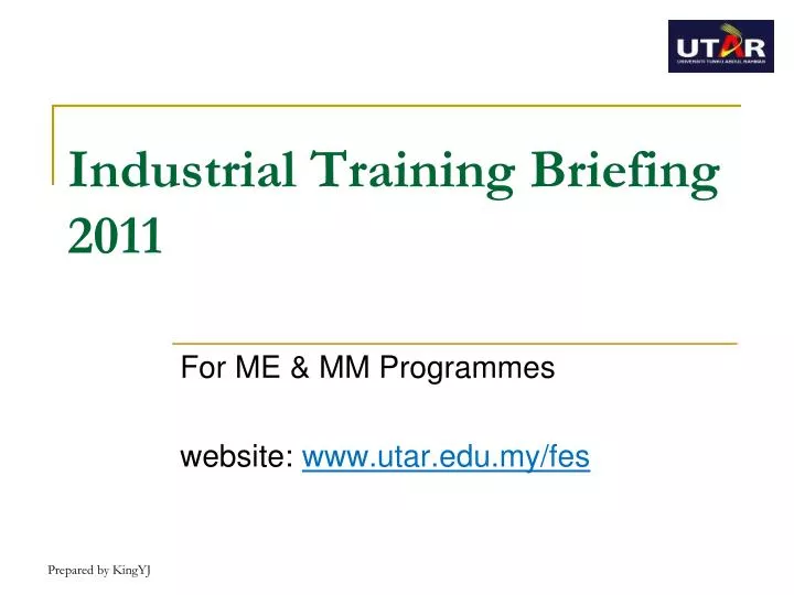 industrial training briefing 2011
