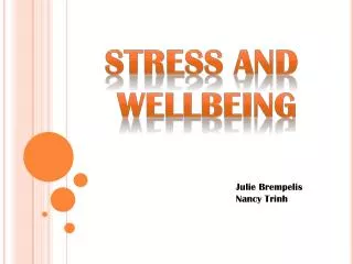 Stress and wellbeing