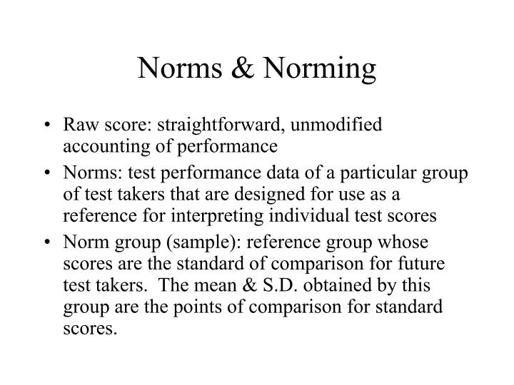 norms norming