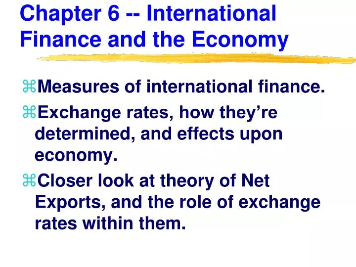 chapter 6 international finance and the economy