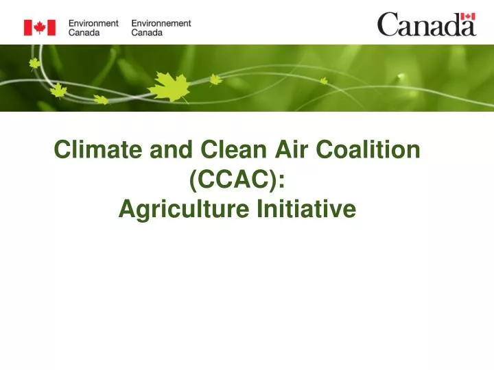 climate and clean air coalition ccac agriculture initiative