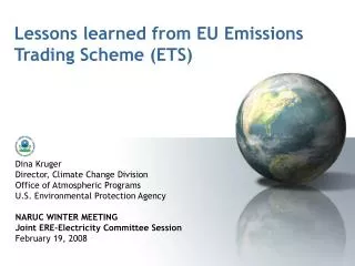 Lessons learned from EU Emissions Trading Scheme (ETS)