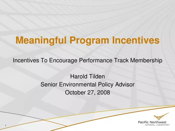 meaningful program incentives