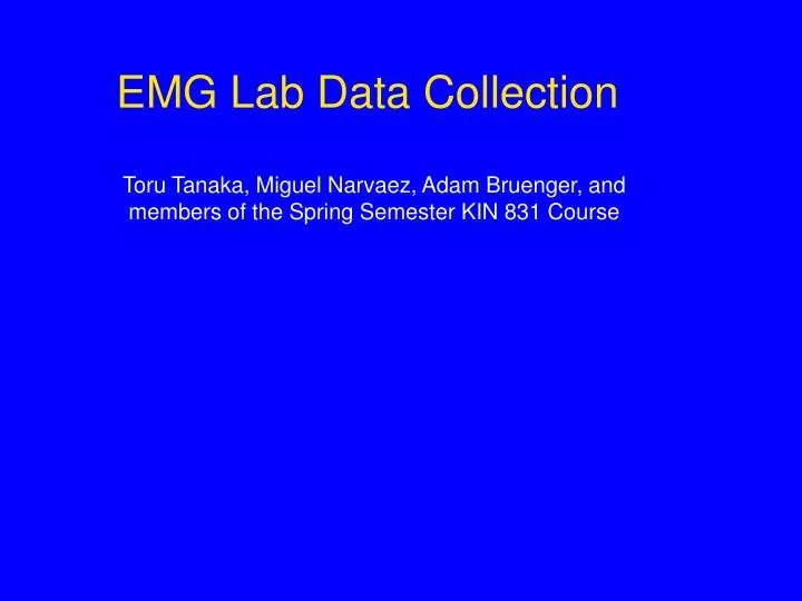emg lab data collection