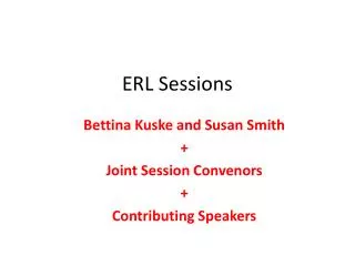 ERL Sessions