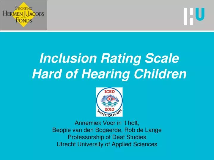 inclusion rating scale hard of hearing children