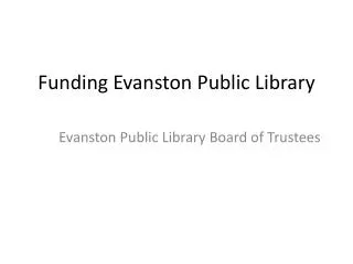 Funding Evanston Public Library