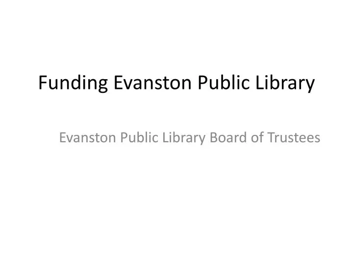 funding evanston public library