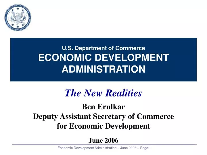 u s department of commerce economic development administration