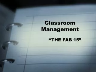 Classroom Management