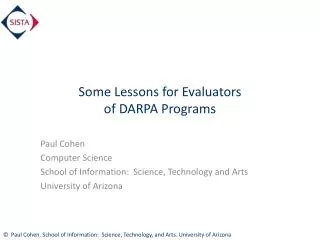 Some Lessons for Evaluators of DARPA Programs