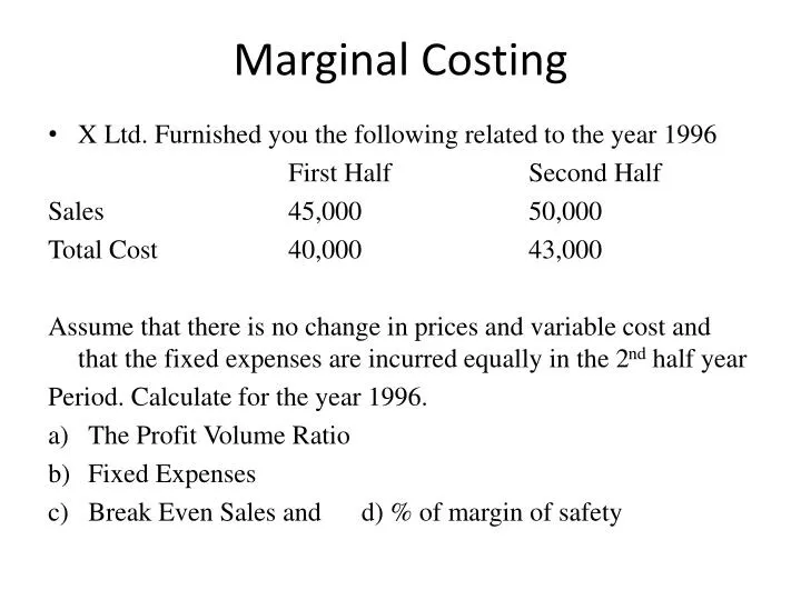 marginal costing