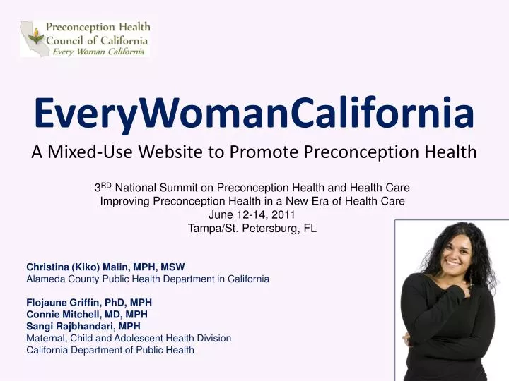 everywomancalifornia a mixed use website to promote preconception health