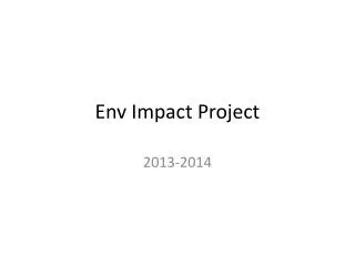 Env Impact Project