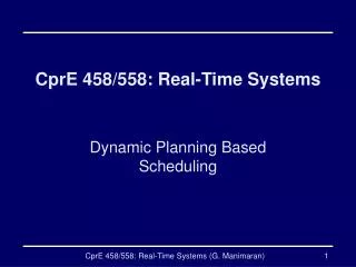 CprE 458/558: Real-Time Systems