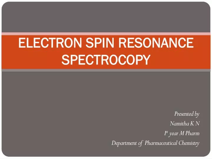 electron spin resonance spectrocopy