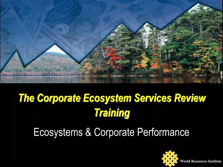 the corporate ecosystem services review training ecosystems corporate performance