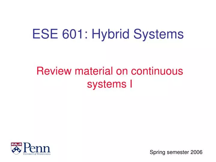 ese 601 hybrid systems