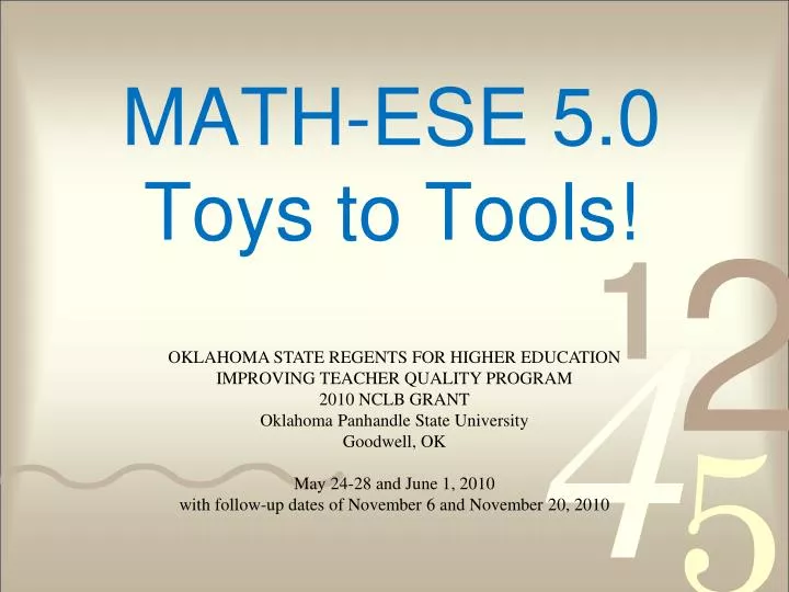 math ese 5 0 toys to tools