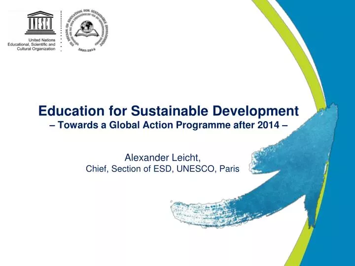 education for sustainable development towards a global action programme after 2014