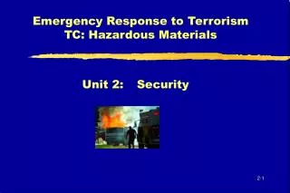 Emergency Response to Terrorism TC: Hazardous Materials
