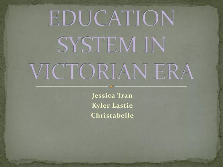 education system in victorian era