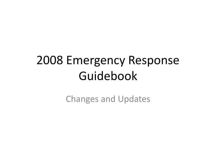 2008 emergency response guidebook