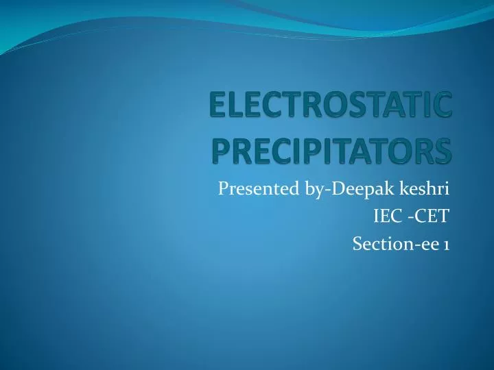 electrostatic precipitators