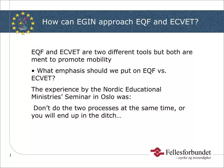 how can egin approach eqf and ecvet