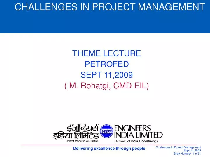 theme lecture petrofed sept 11 2009 m rohatgi cmd eil