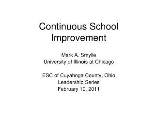 Continuous School Improvement