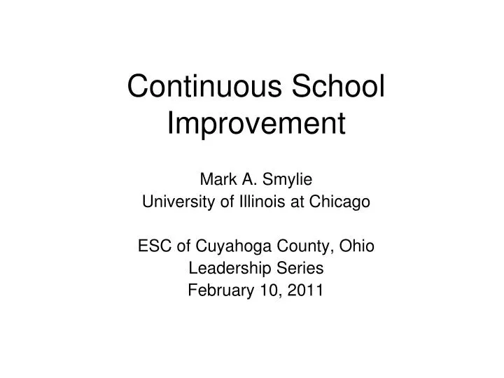 continuous school improvement