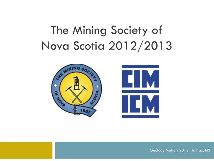 the mining society of nova scotia 2012 2013