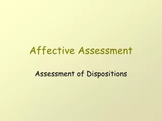 Affective Assessment