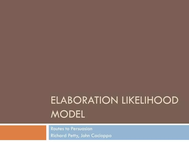 elaboration likelihood model