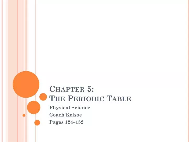 chapter 5 the periodic table