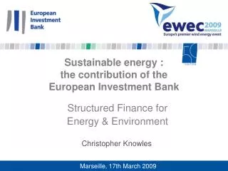 Sustainable energy : the contribution of the European Investment Bank