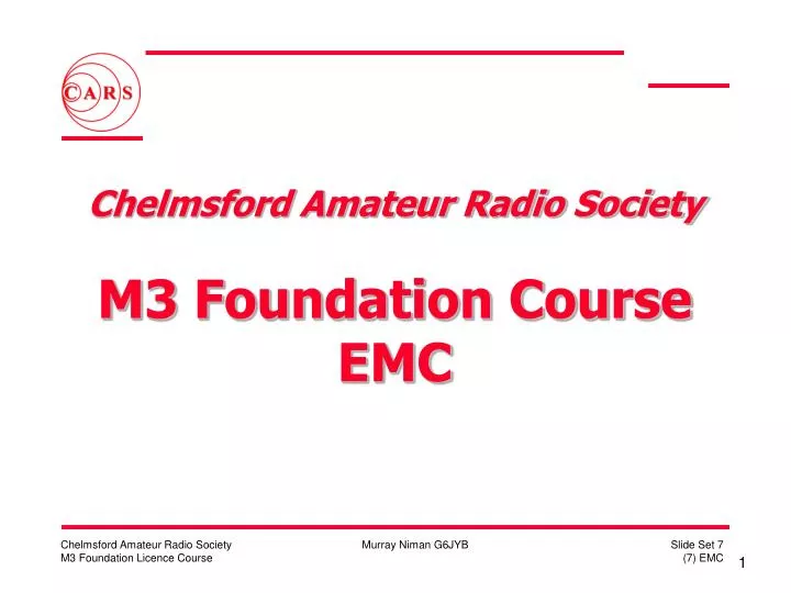 chelmsford amateur radio society m3 foundation course emc