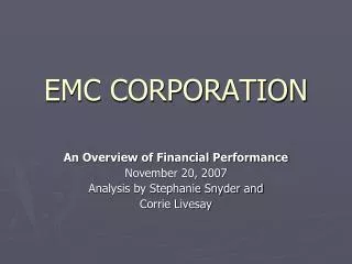 EMC CORPORATION