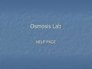 Osmosis Lab