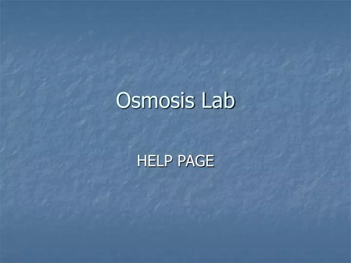 osmosis lab