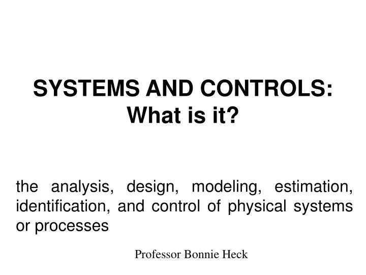 systems and controls what is it