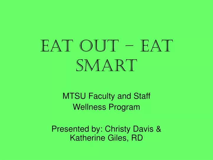 eat out eat smart