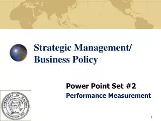 Strategic Management/ Business Policy