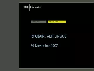 RYANAIR / AER LINGUS 30 November 2007