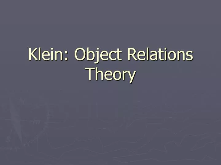 klein object relations theory
