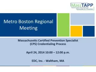 Metro Boston Regional Meeting