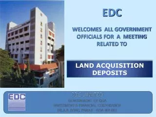 EDC LIMITED GOVERNMENT OF GOA INVESTMENT &amp; FINANCIAL CORPORATION