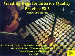 Grading Eggs for Interior Quality Practice #8.5 Poultry CDE Practice